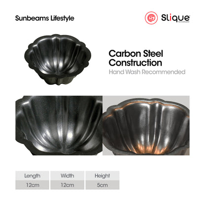 SLIQUE Premium Non-Stick Flower Muffin Pan Oven Safe 12x12x5cm