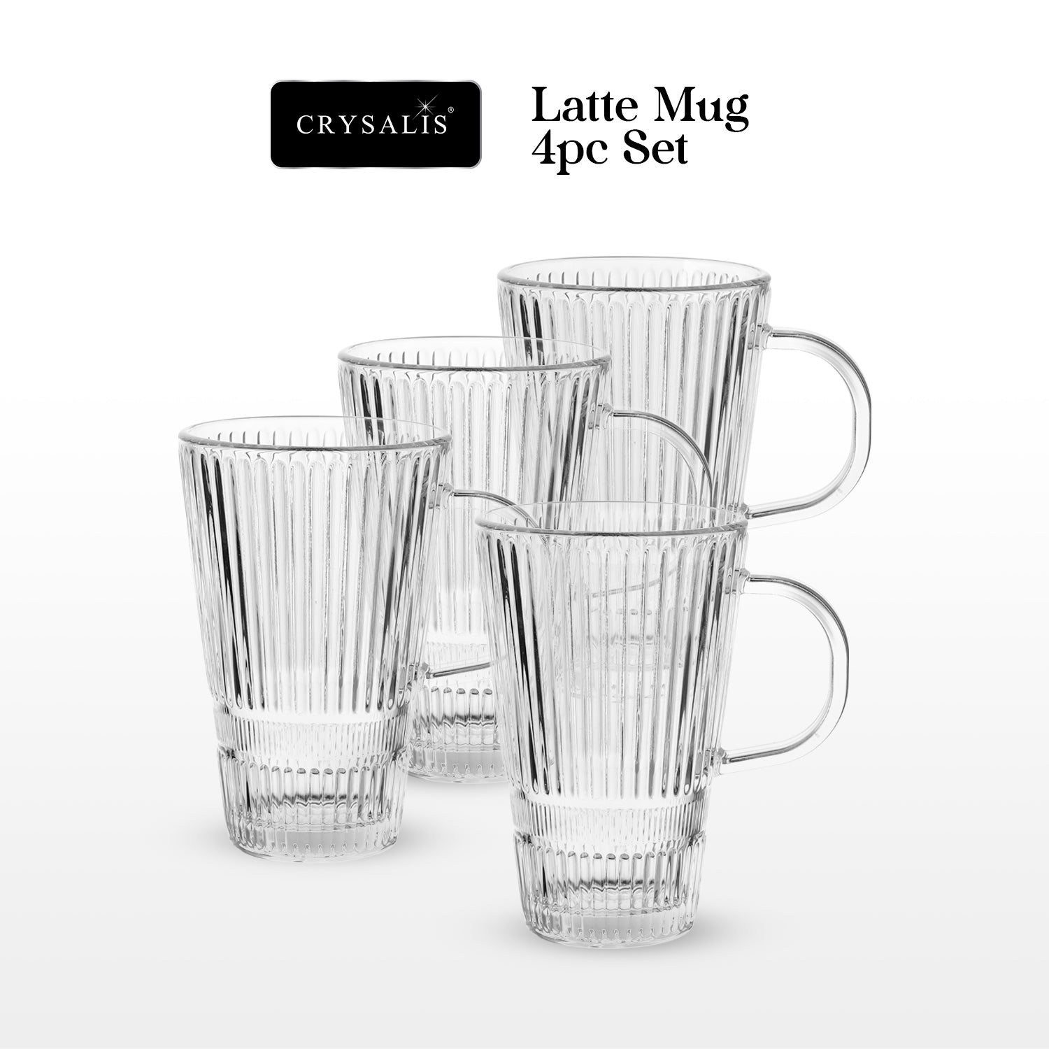 Crysalis Linear Glassware Collection Dinner Plates Bowls Coffee Mugs Glass Cups Set