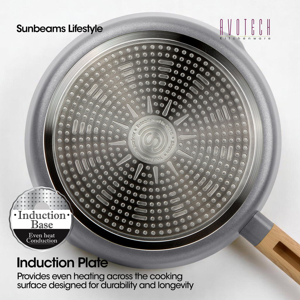 Slique AvoTech Ceramic Cookware Collection Heavy-Duty Non-Stick Frypan Wok Dutch Oven PFOA-Free Induction