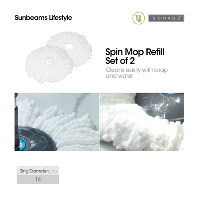 SCRUBZ Premium Microfiber Spin Mop Refill 130 grams Set of 2
