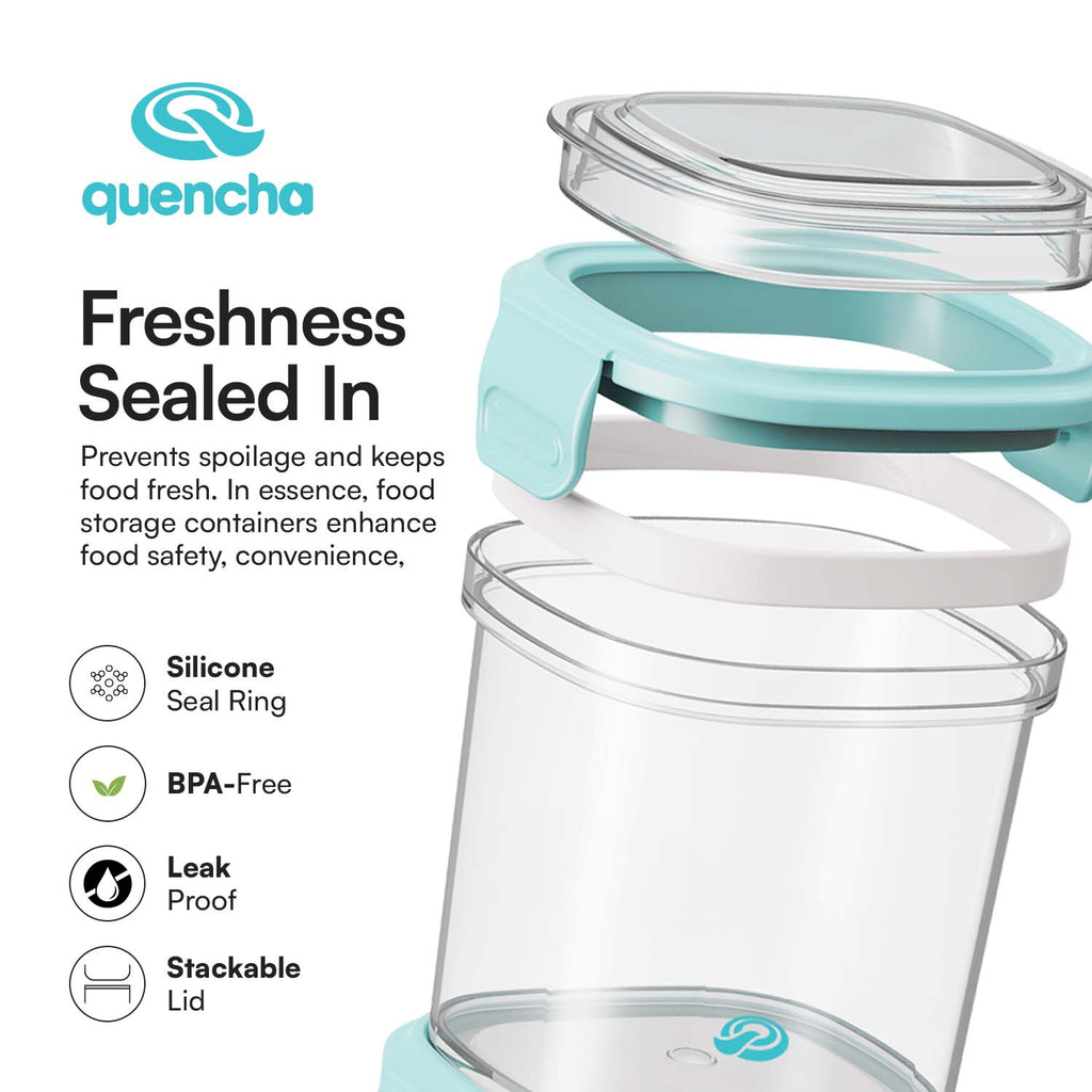 Quencha Kids Food Storage Container Set BPA Free Leak Proof Stackable Lunch Box Food Keeper