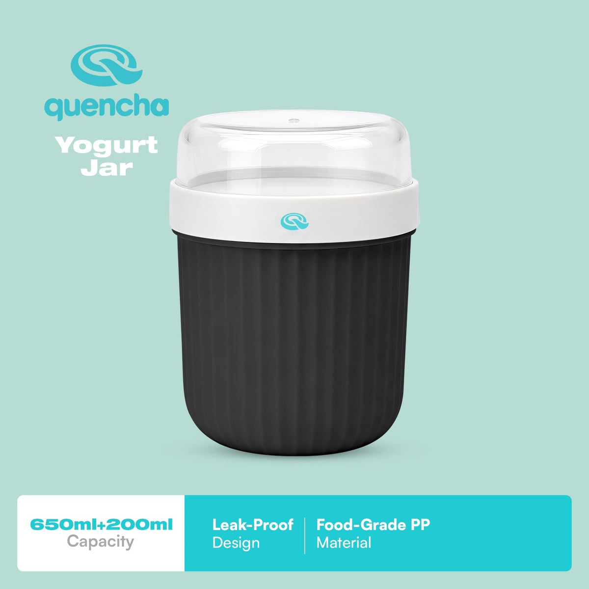 Quencha Yogurt Jar 2 Layer Food Container for Cereal, Fruits, and Snacks