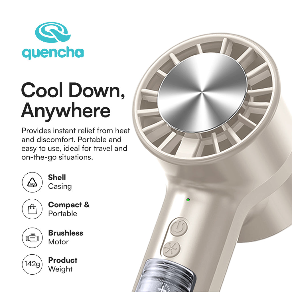 Quencha 18oz. & 37oz. Insulated Tumbler + Portable Cooling Fan – Perfect for Travel, Commute & Outdoors