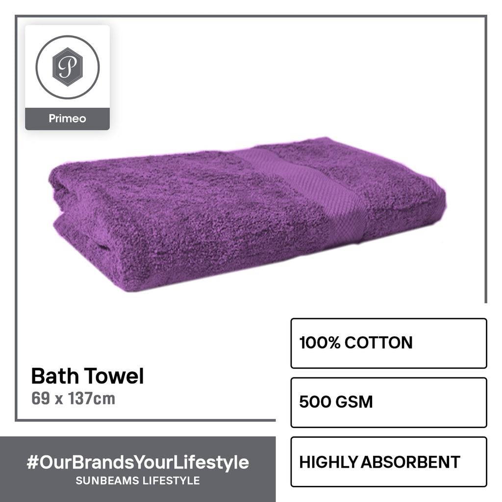 INFINITE by PRIMEO 100% Cotton Bath Towel Ring Spun 500gsm