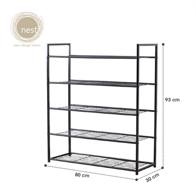 NEST DESIGN LAB Premium Shoe Rack  5 Layer 80cm X 30cm X 93cm Amazing Gift Idea For Any Occasion!