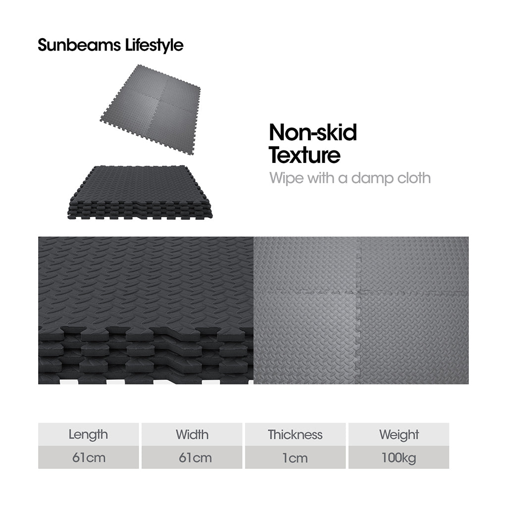 FITSPIRE Premium EVA Interlocking Mat w/o Edges Set of 4 Workout Equipment Amazing Gift Idea for Any Occasion!