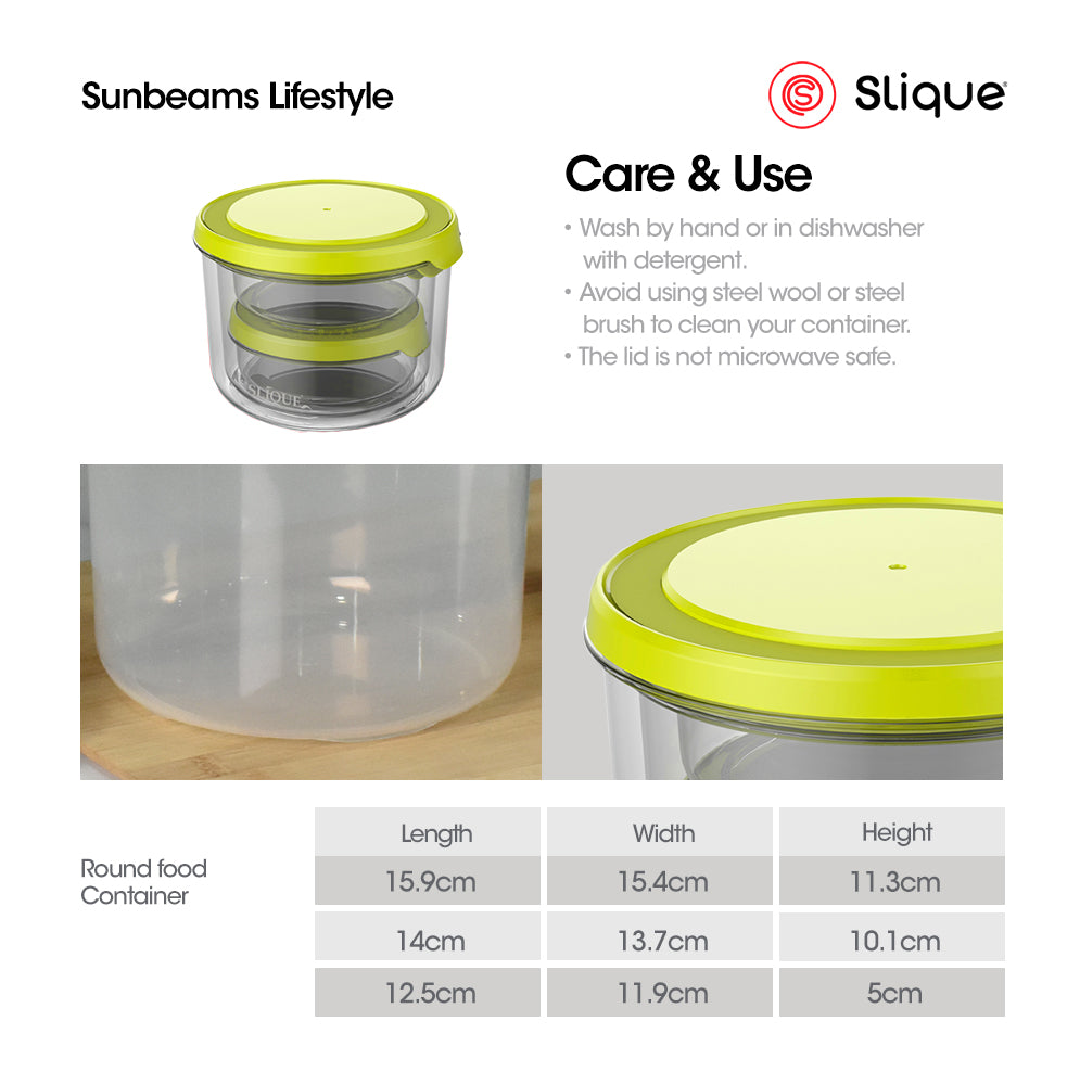 SLIQUE Premium Rectangular Food Container Set of 4 (Grey)