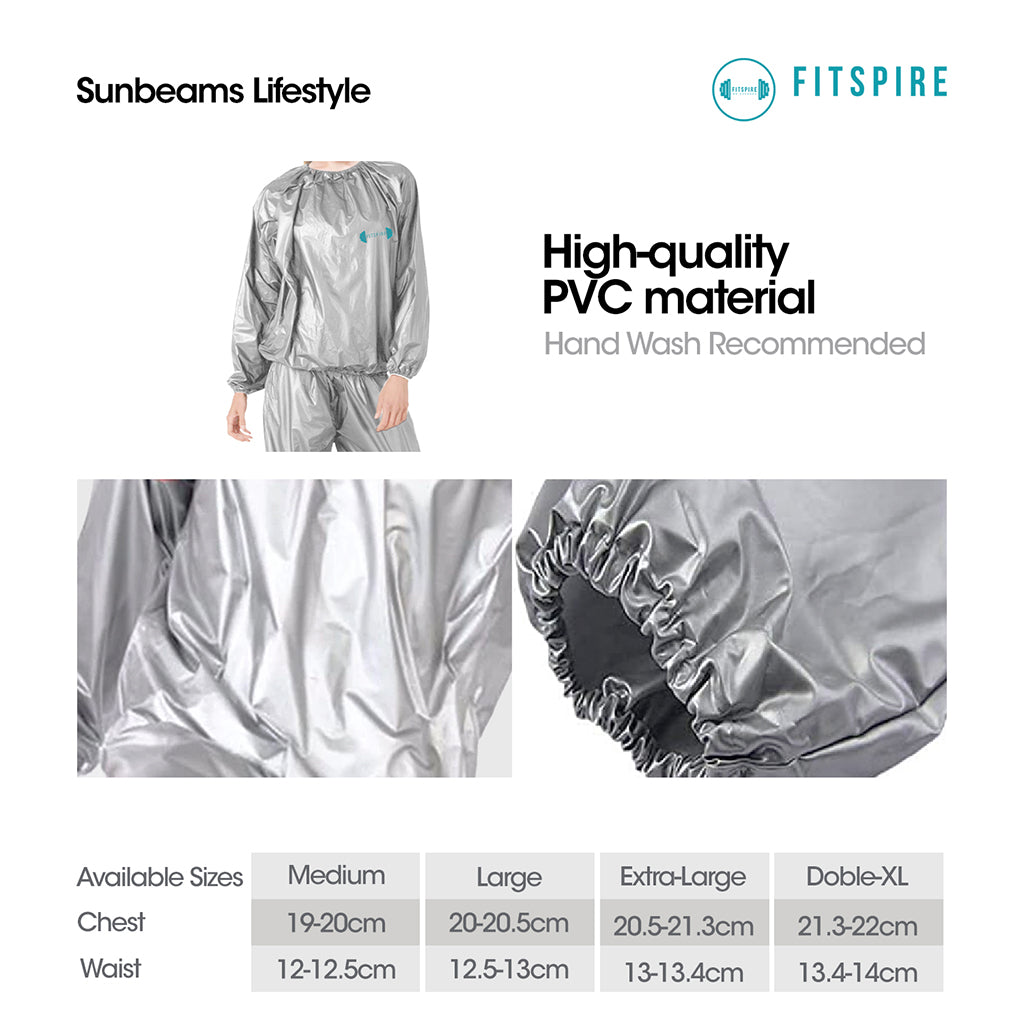 FITSPIRE Sauna Suit PVC Exercise| Fitness| Home Gym| Workout Equipment| Yoga Amazing Gift Idea For Any Occasion!