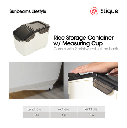 SLIQUE Premium PP Rice Storage Container w/ Measuring Cup