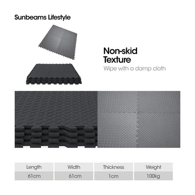 FITSPIRE Premium EVA Interlocking Mat w/o Edges Set of 4 Workout Equipment Amazing Gift Idea for Any Occasion!