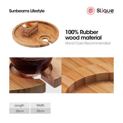 SLIQUE Premium Bamboo Cheese & Wine Glass Holder