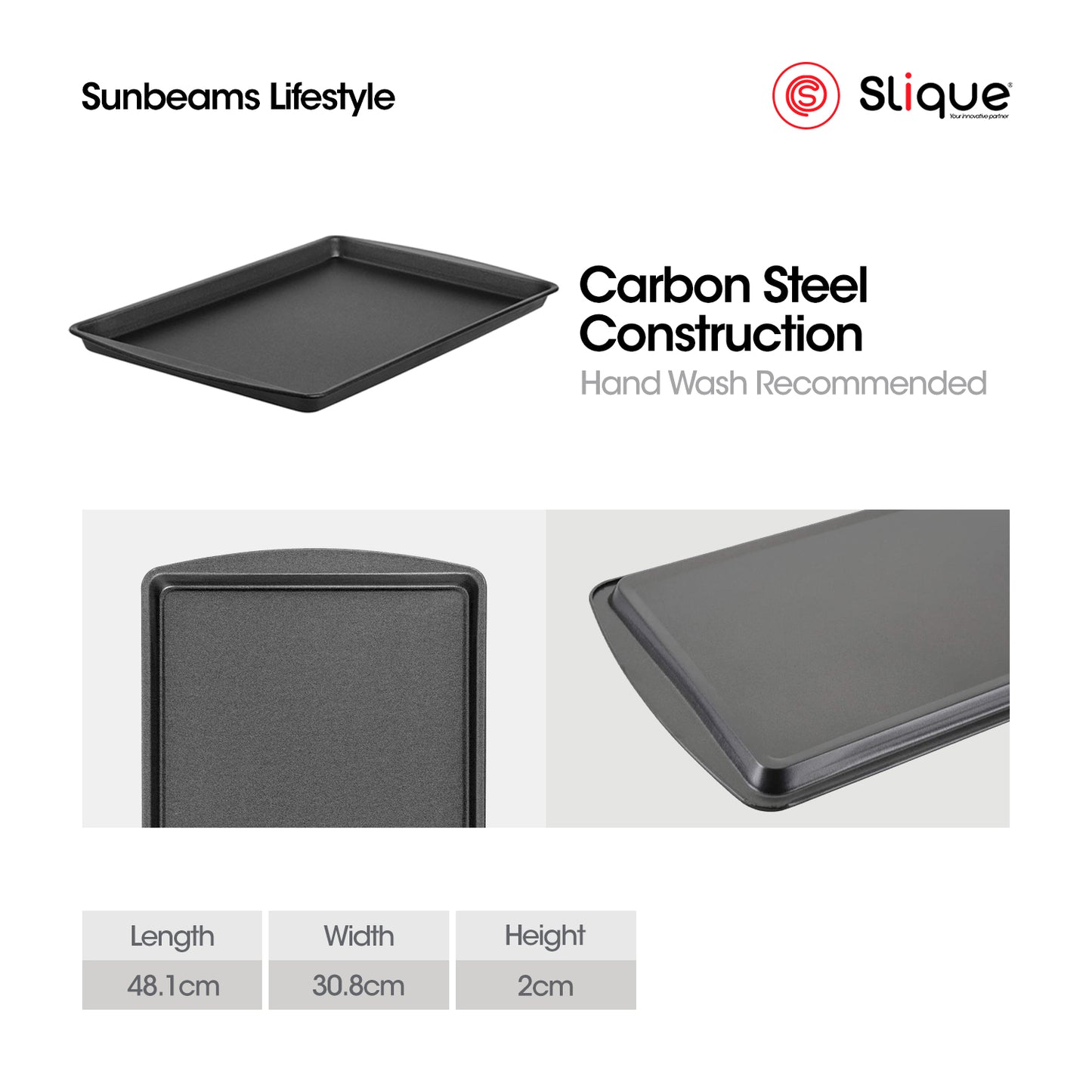 SLIQUE Premium Non-stick Cookie Sheet, Cookie Tray, Baking Pan