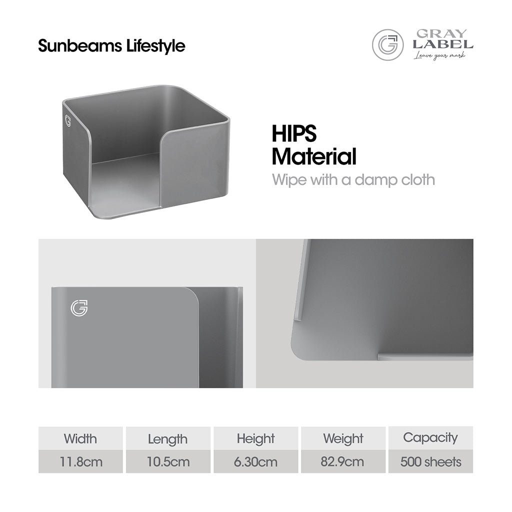 Gray Label Premium Memo Holder High Impact Polystyrene Plastic