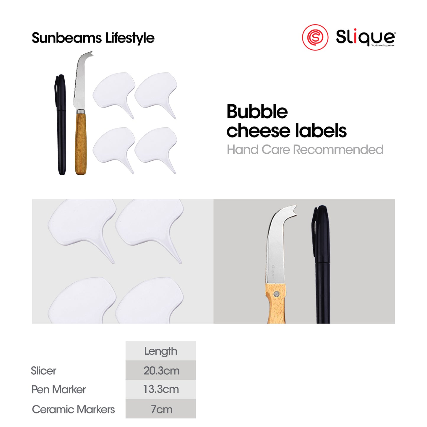 SLIQUE Porcelain Cheese Marker [Set of 6]