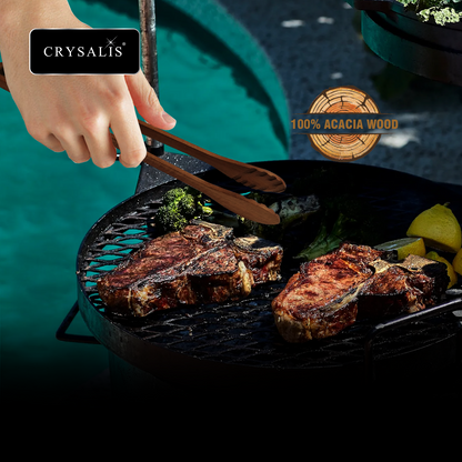 CRYSALIS PREMIUM Food Tong Food Utensils Cooking Tools - Acacia Wood