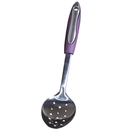 SLIQUE Kitchen Utensil Cooking Tools Serving Spoons Turner Ladle Skimmer Purple Handle
