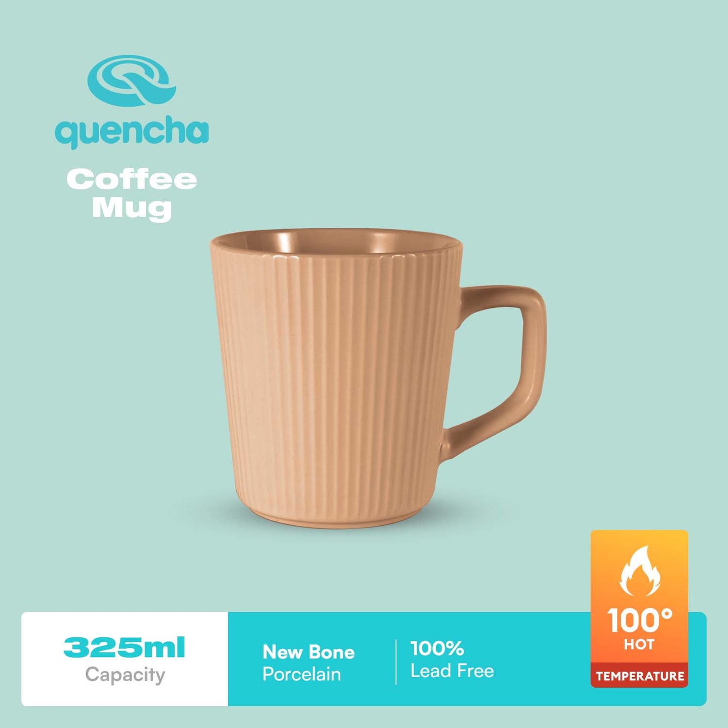 Quencha 325ml Chip Resistant Coffee Mug Porcelain Coffee Cup