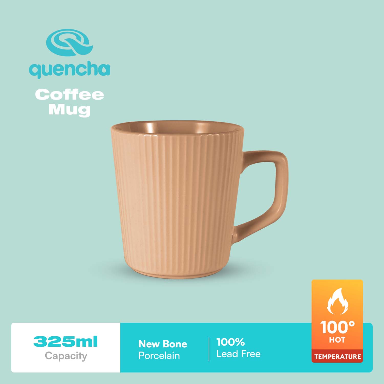 Quencha 325ml Chip Resistant Coffee Mug Porcelain Coffee Cup