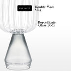Crysalis Borosilicate Goblet Glass Set of 2 – Thick Wine/Cocktail Stem Glasses