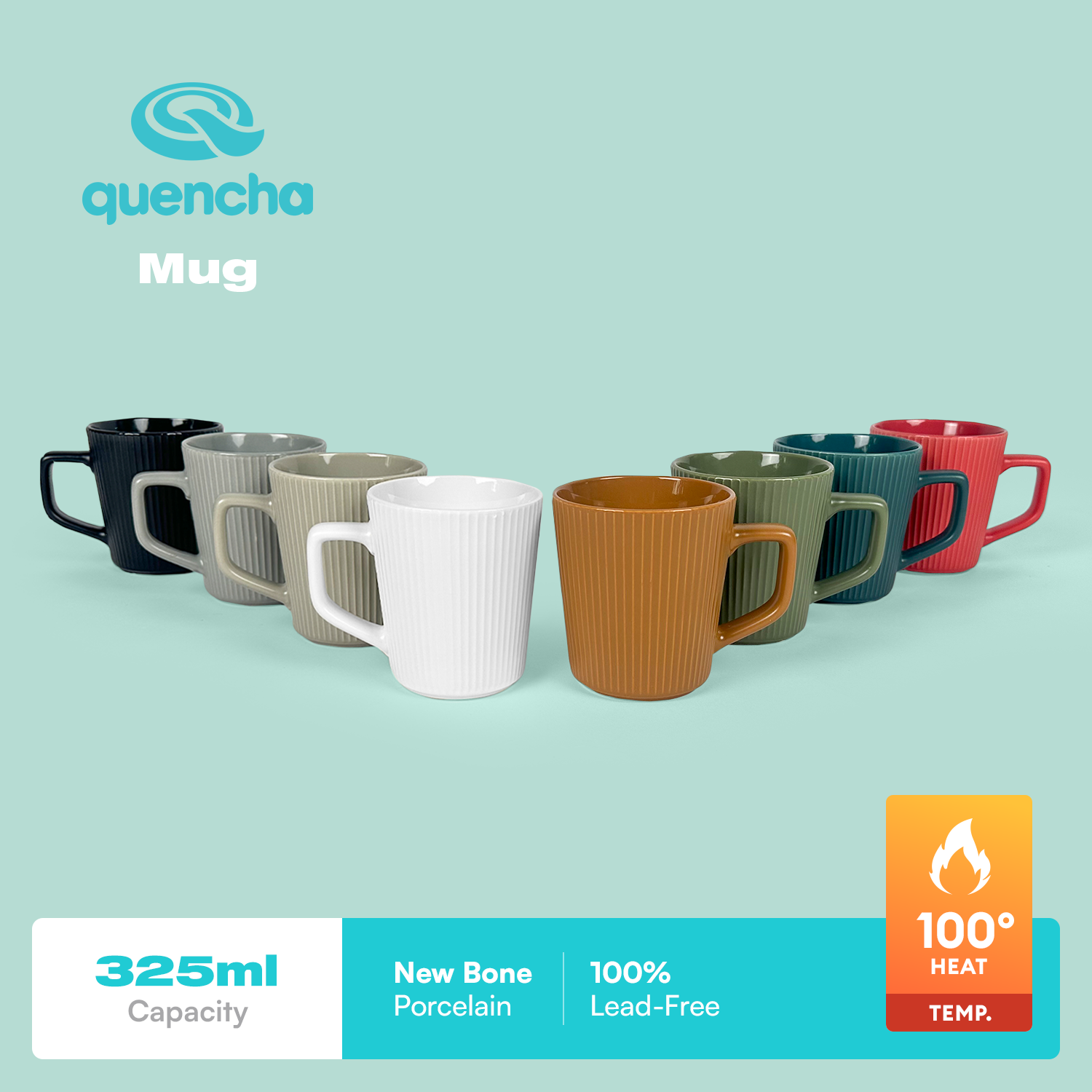 Quencha 325ml Chip Resistant Coffee Mug Porcelain Coffee Cup