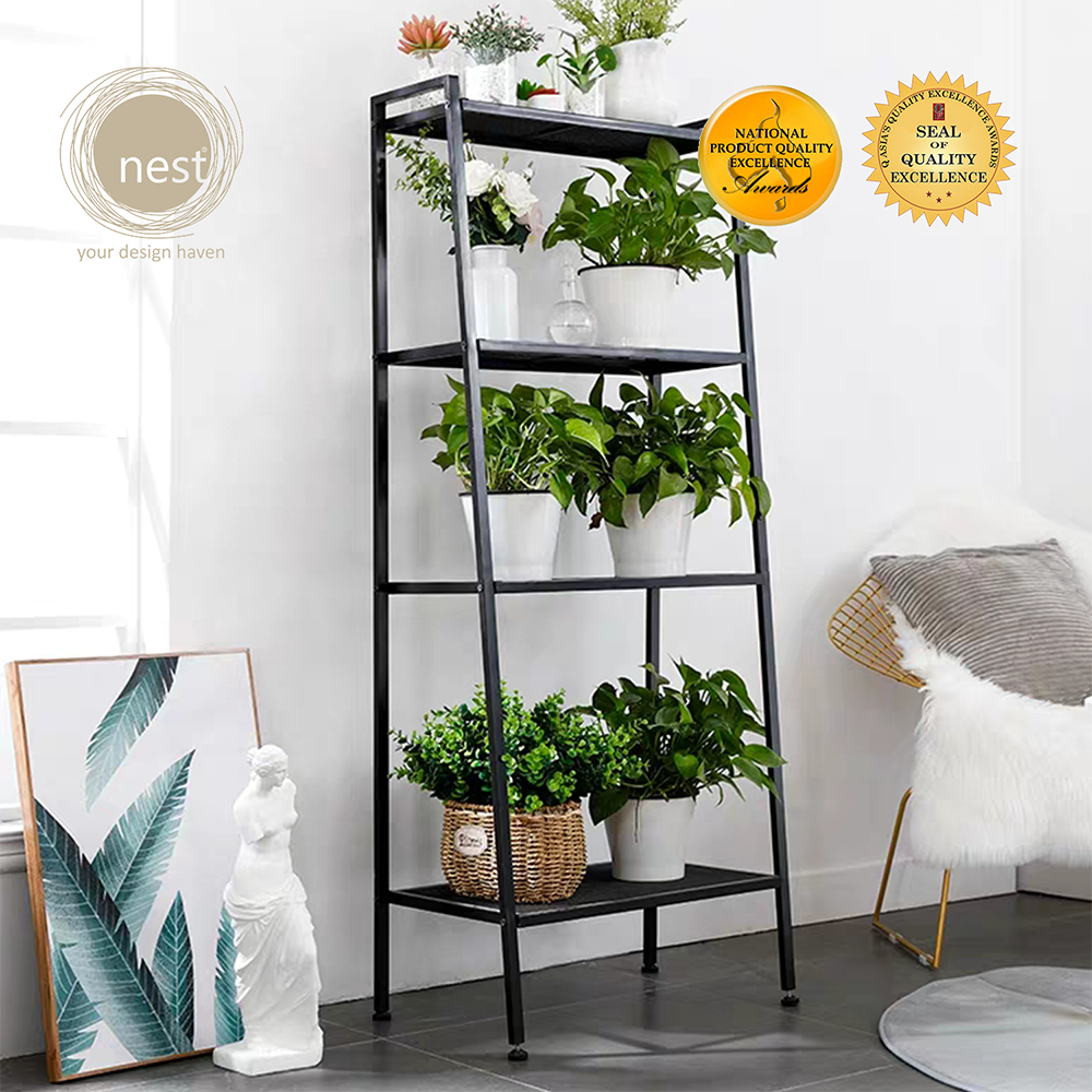 NEST DESIGN LAB Premium | Heavy duty | Durable Book shelves 4 Layer 59x35x14cm Amazing Gift Idea For Any Occasion!