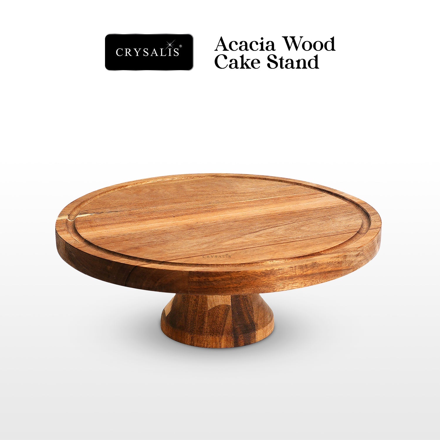 CRYSALIS Acacia Wooden Cake Stand