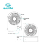 QUENCHA Portable Desk Fan 2000mAh Rechargeable Mini Fan