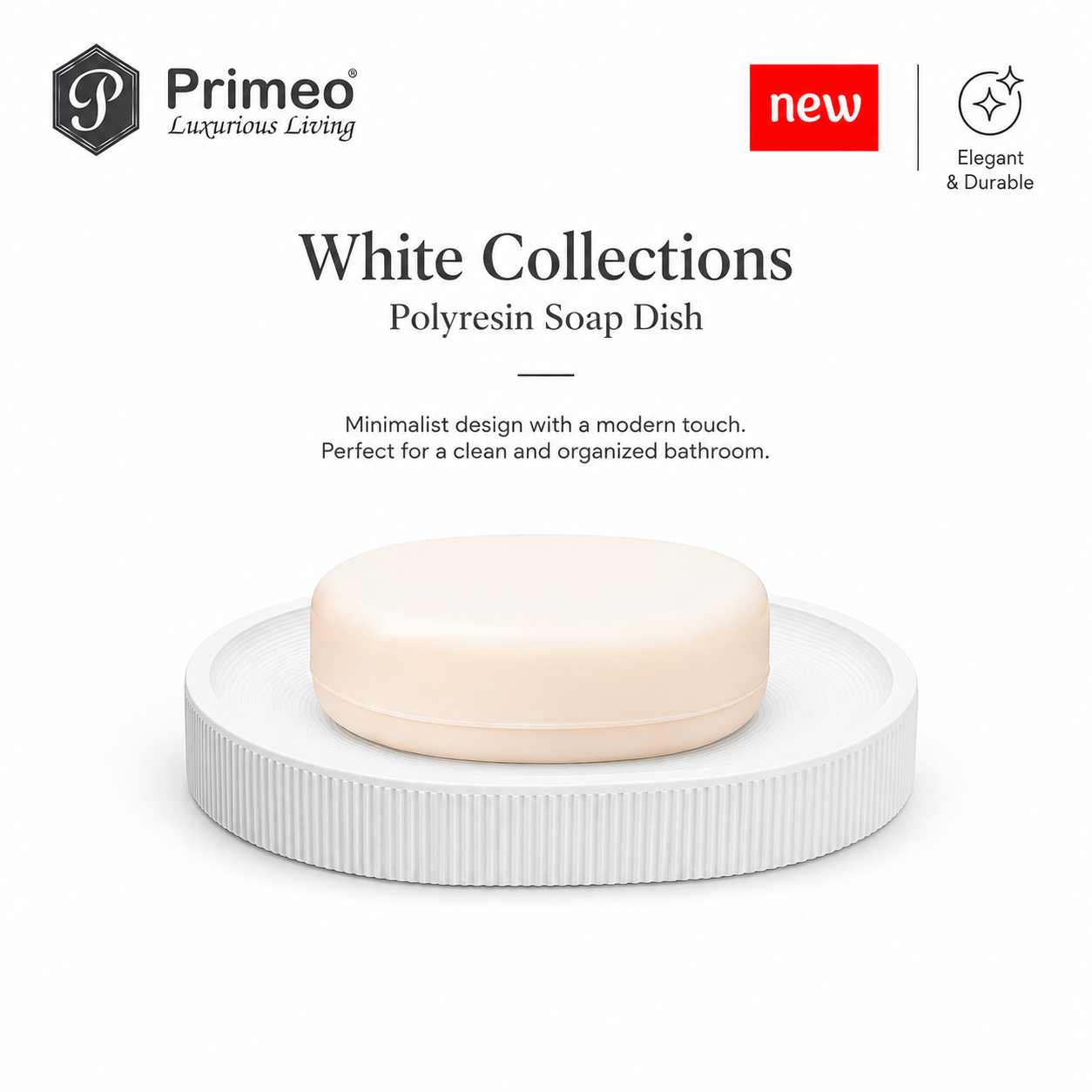 PRIMEO Bathroom Accessories Polyresin Bathroom Set Soap Dish Tumbler Soap Dispenser Toilet Brush Holder