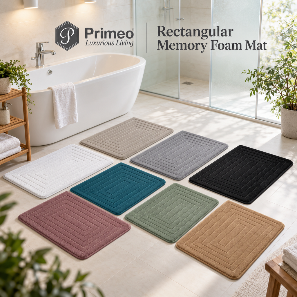 Primeo Non Slip Memory Foam Bath Mat Quick Dry Water Absorbent Toilet Floor Mat Kitchen Doormat Carpet