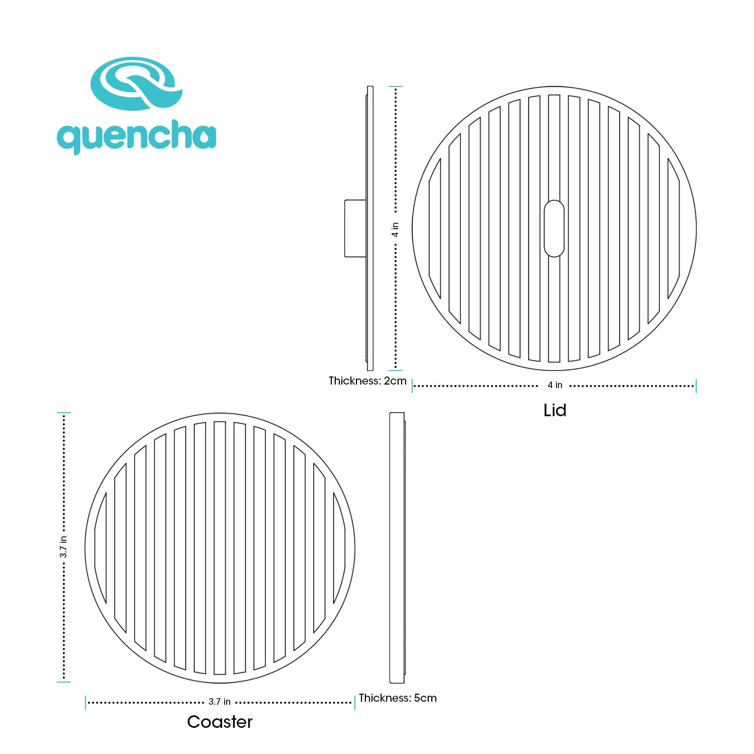 Quencha Silicone Coaster and Lid Set