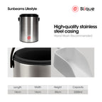 SLIQUE Premium Insulated Ice Bucket w/ Tong 2200ml (Silver)