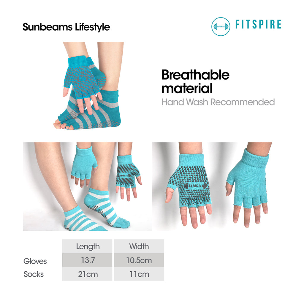 FITSPIRE Yoga Socks and Gloves Cotton Elastic Ribbon