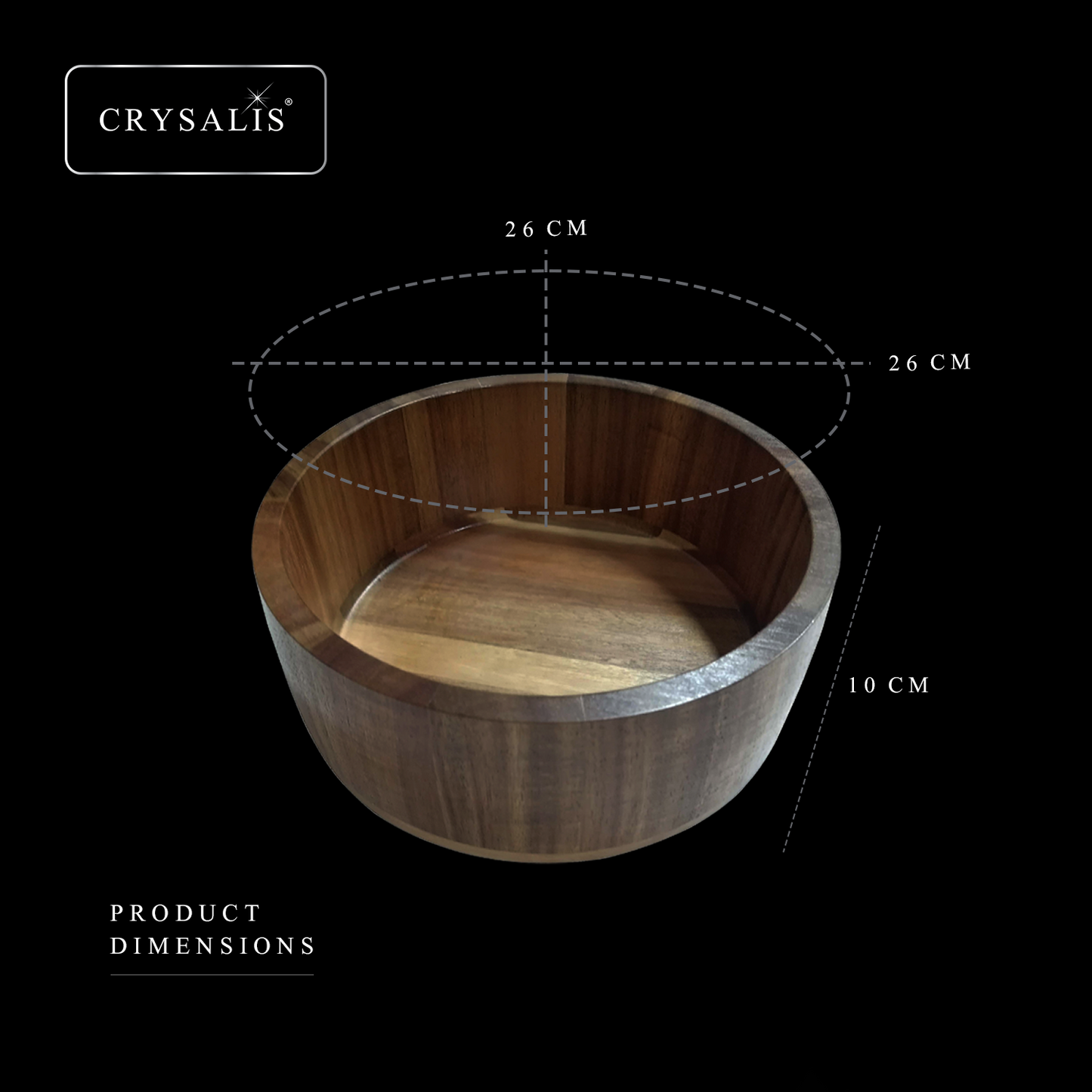 CRYSALIS PREMIUM Salad Bowl Rice Dessert Bowl Acacia Wood