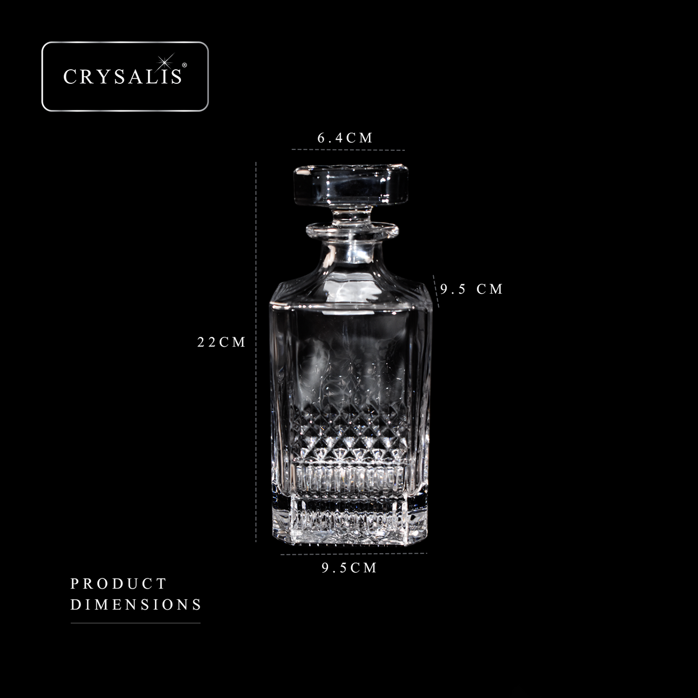 CRYSALIS Royalty Crystal Clear Glass Decanter 750ml
