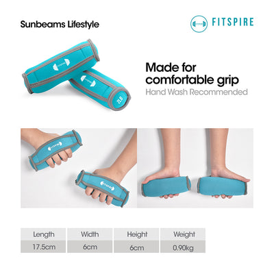 FITSPIRE Soft Dumbbell PVA | Microfiber Exercise| Fitness| Home Gym| Workout Equipment| Yoga Amazing Gift Idea For Any Occasion!