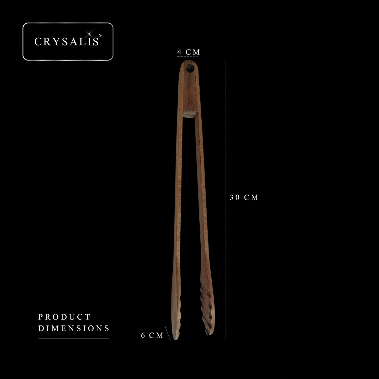 CRYSALIS PREMIUM Food Tong Food Utensils Cooking Tools - Acacia Wood