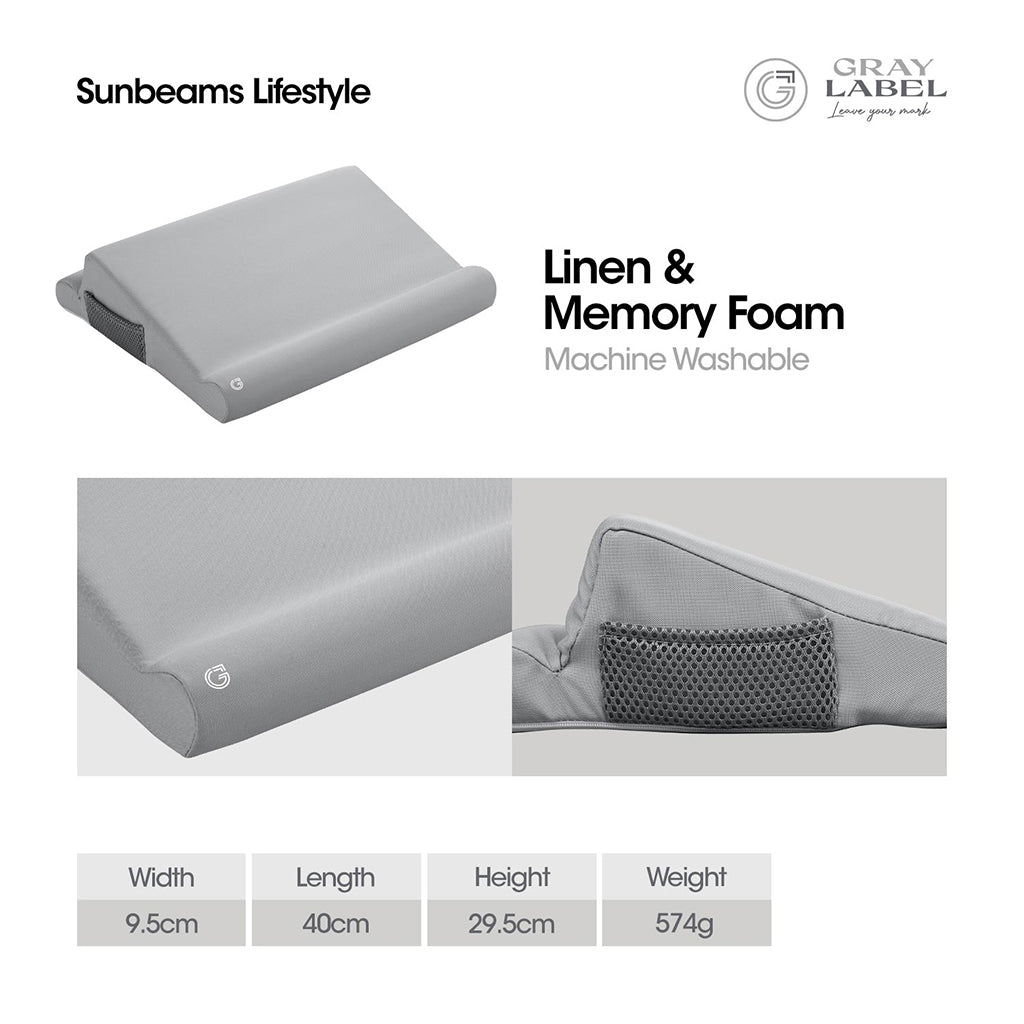 GRAY LABEL Premium Laptop Pillow Memory Foam