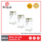 SLIQUE Glass Jar w/ Glass Lid | Ceramic Lid | Aluminum Lid [Set of 3]