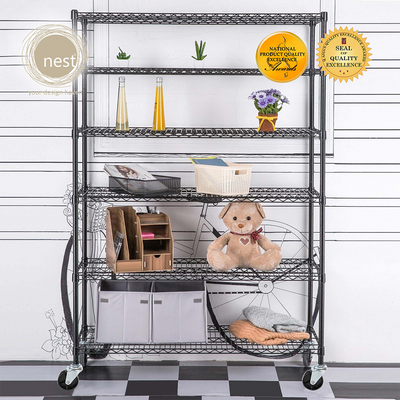 NEST DESIGN LAB Premium 6Layer Multi-Purpose Storage Shelf w/ Wheels Kitchen Organizer Amazing Gift Idea For Any Occasion!