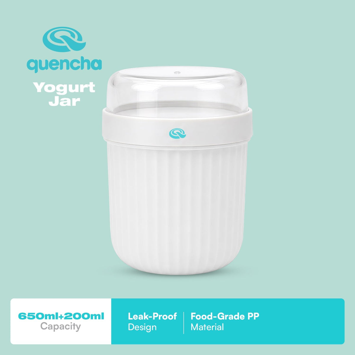 Quencha Yogurt Jar 2 Layer Food Container for Cereal, Fruits, and Snacks