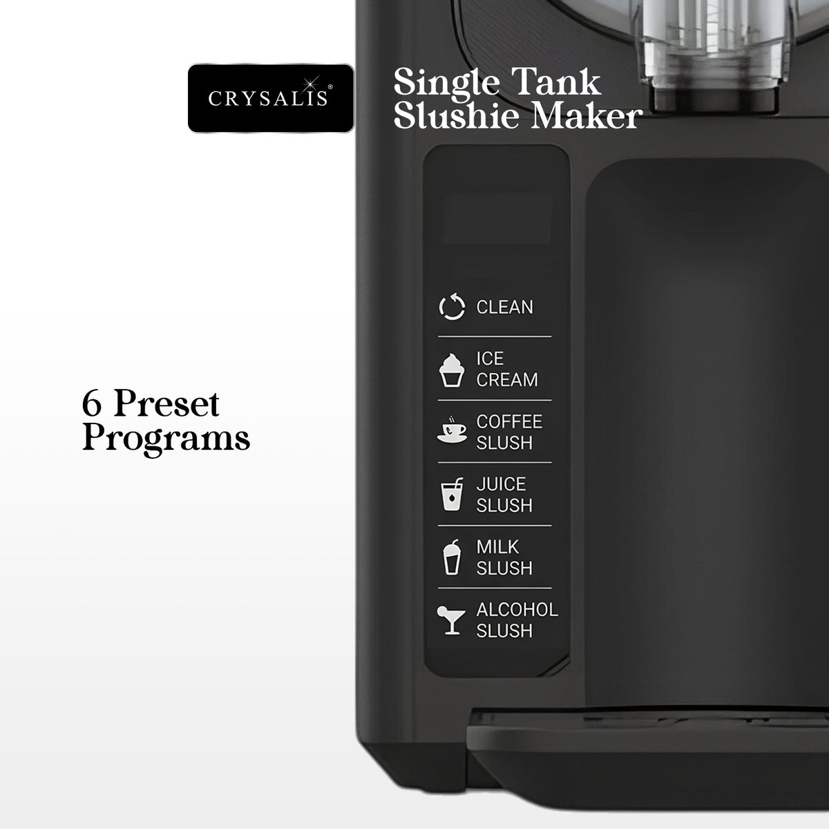 Crysalis 2L Electric Slushie Maker Automatic Frozen Drink Machine with Compressor for Milkshakes