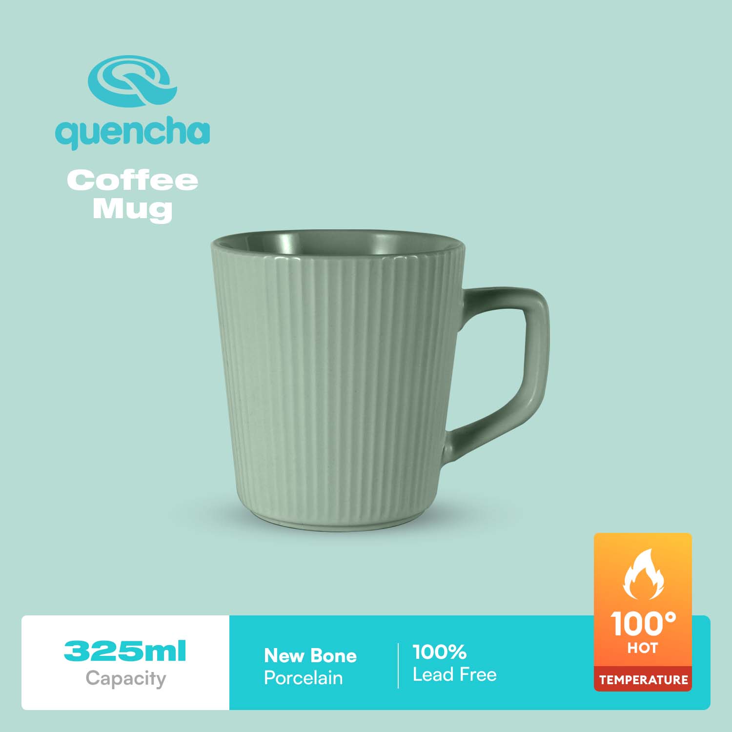 Quencha 325ml Chip Resistant Coffee Mug Porcelain Coffee Cup