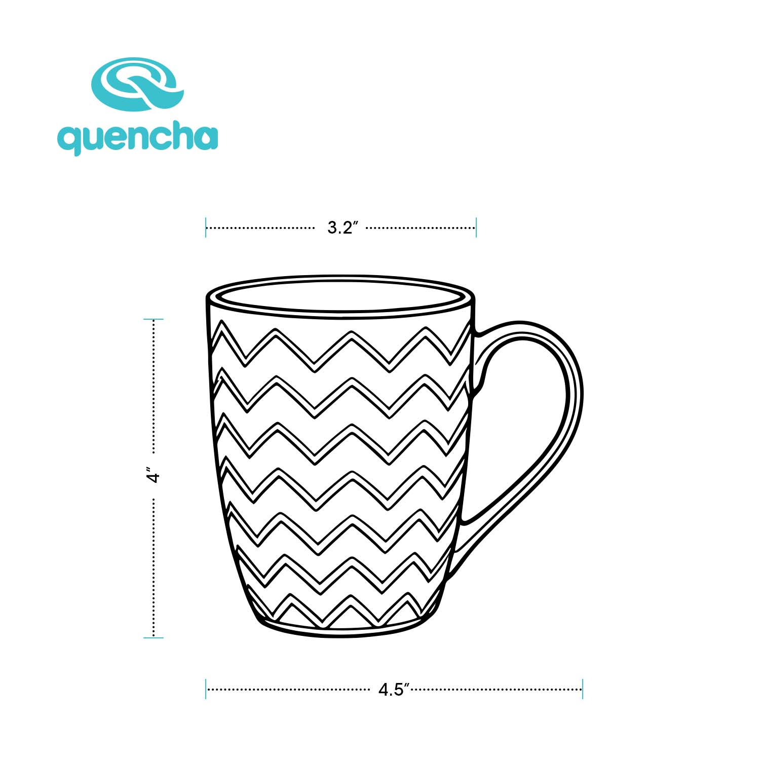 QUENCHA Horizon New Bone Porcelain Textured Mugs With Comfortable Grip & Gifting Appeal