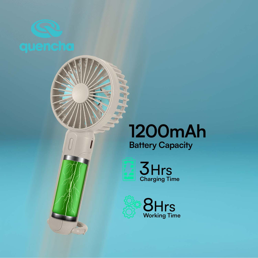 Quencha Portable Mini Fan 1200mAh High Speed Handheld Fan