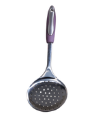 SLIQUE Kitchen Utensil Cooking Tools Serving Spoons Turner Ladle Skimmer Purple Handle