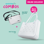 Quencha Waterproof EVA Beach Tote Combo & Hard Shell Sling Bag EDC Anti-Theft Crossbody