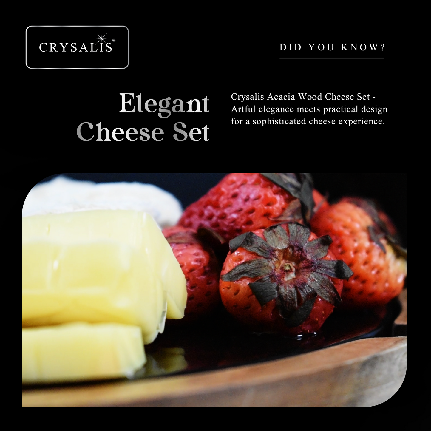 CRYSALIS Premium Cheese Set Cheese Board, Charcuterie [Set of 5/Set of 7] - Acacia Wood