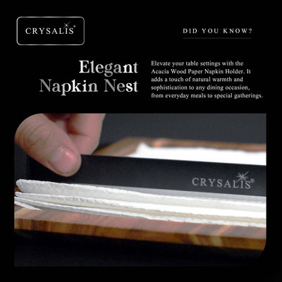 CRYSALIS PREMIUM Paper Napkin Napkin Holder - Acacia Wood