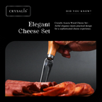 CRYSALIS Premium Cheese Set Cheese Board, Charcuterie [Set of 5/Set of 7] - Acacia Wood