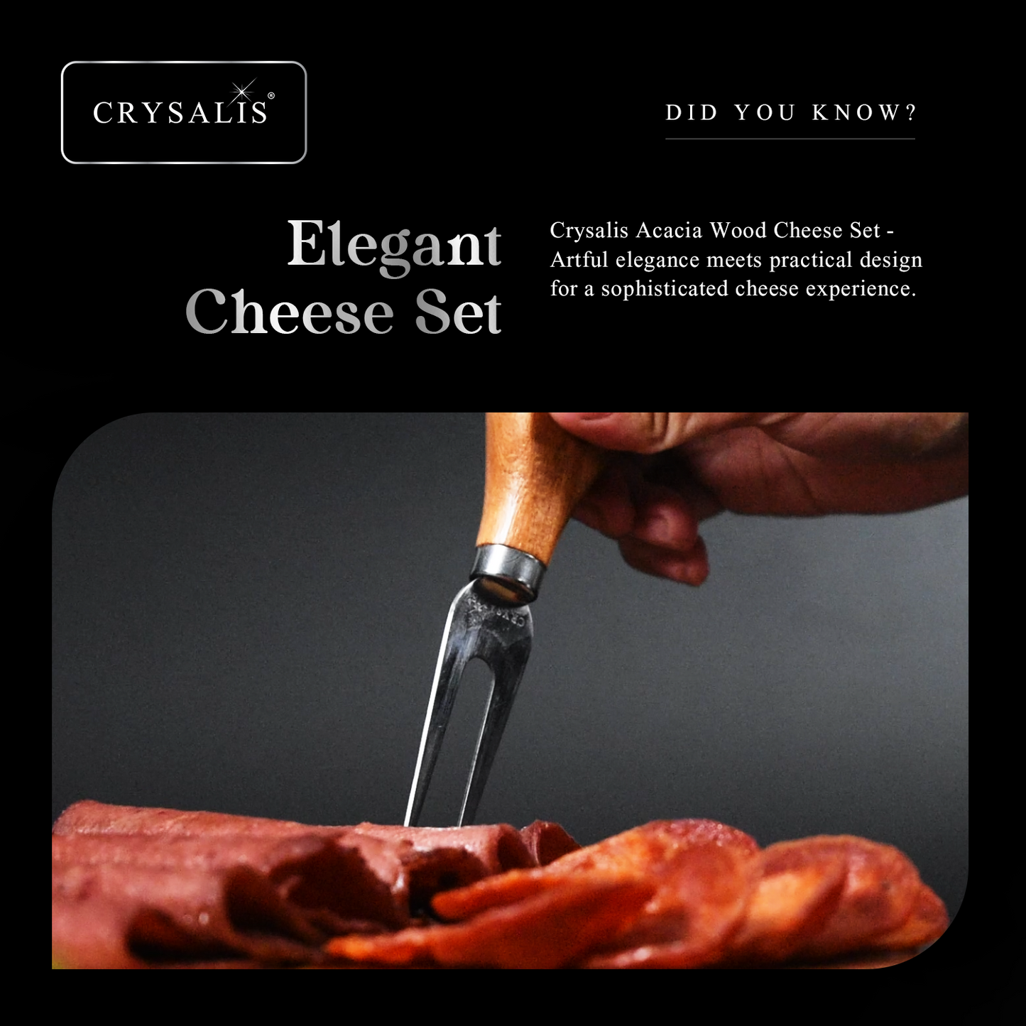 CRYSALIS Premium Cheese Set Cheese Board, Charcuterie [Set of 5/Set of 7] - Acacia Wood